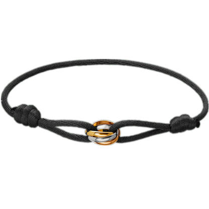 Stainless Steel Three-Color Classic Eternal Ring Bracelet  Simple High-Grade Classic Style