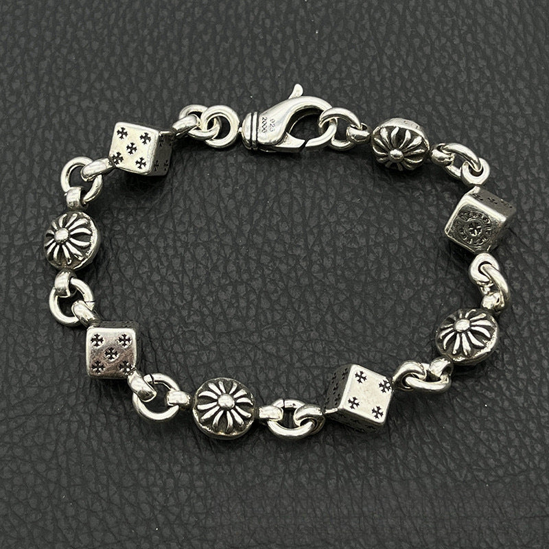 Cross flower dice bracelet jewelry