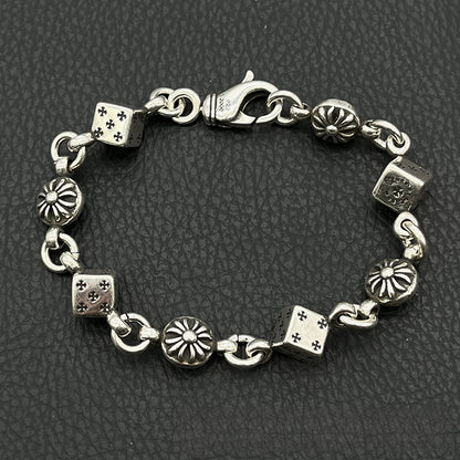 Cross flower dice bracelet jewelry